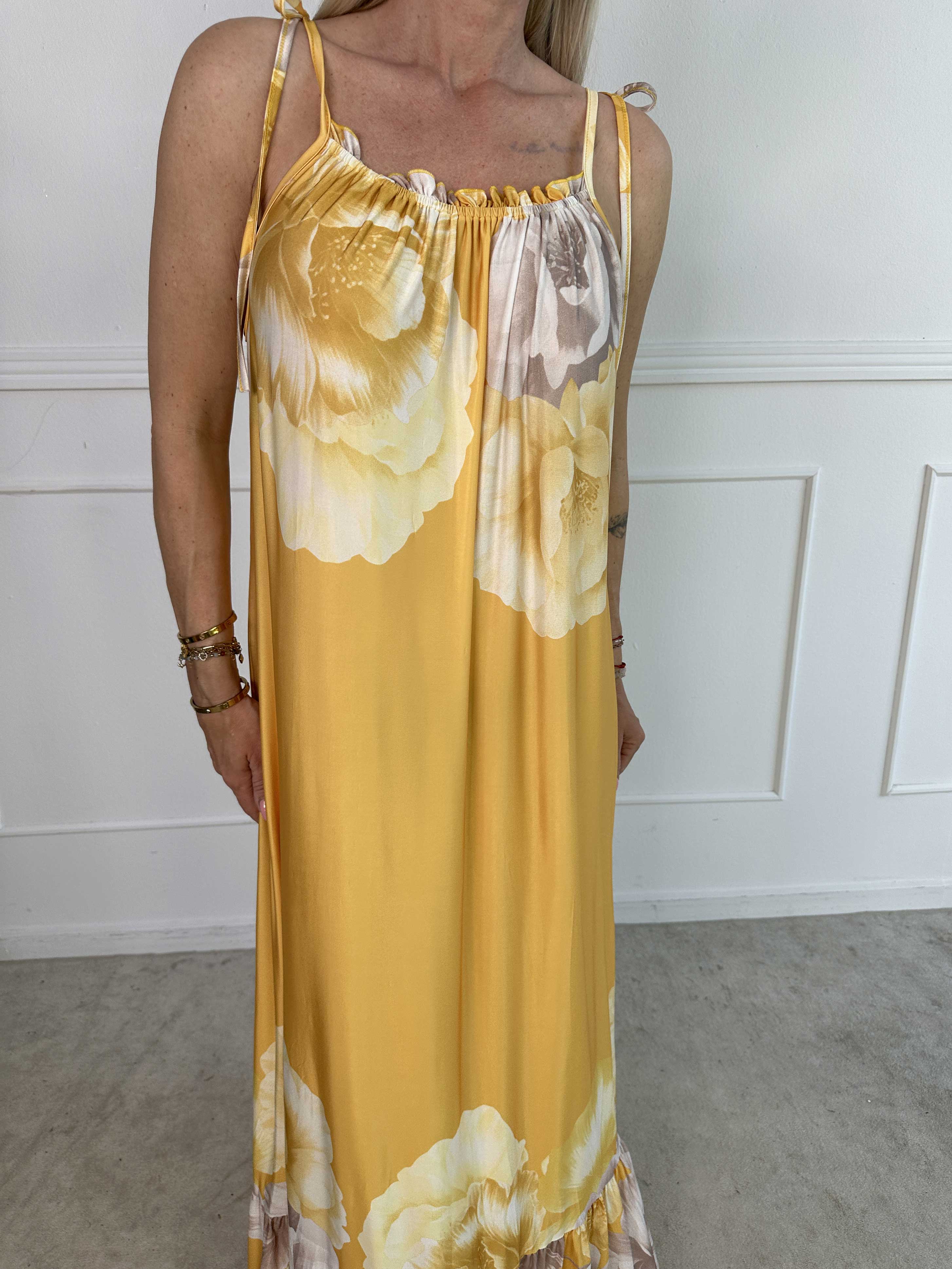 Maya - Sommarklänning med resårband med blommor